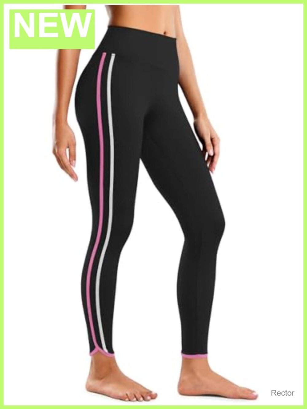 Buttery Soft Workout Leggings 25" Side Stripes High Waisted Full Length Yoga